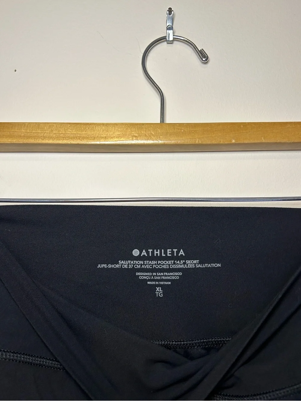Athleta Salutation Stash Pocket Skort 14.5” Black XL Athletic Tennis Skirt